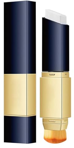 2-in-1 Feuchtigkeits Foundation Stick, Double Concealer Stick with Mit Pinsel, Wasserfest Face Cover Concealer, Langanhaltend, für Natürliches Makeup (Elfenbein)