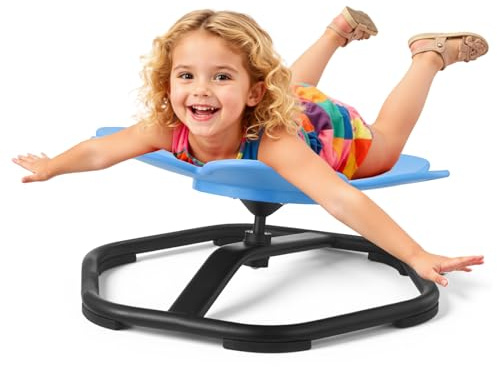 VEVOR Sedia Girevole Sensoriale per Bambini, Capacità di 100 kg, a Forma di Fiore in Metallo Antiscivolo, Sedile per Sedersi e Girare per Coordinazione, Equilibrio e Concentrazione, Blu