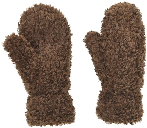 styleBREAKER Damen Fäustlinge Teddyfell Fleece | Elastische Passform für 16-21 cm Handumfang, 25 cm Gesamtlänge, 9 cm Daumenlänge, Gummizug, ohne Finger.