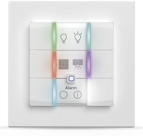Homematic IP Smart Home Wandtaster – 6-Fach, 230V | Wandschalter, sechs Tasten, universell einsetzbar, schaltet Aktoren und Thermostate, 162015A0