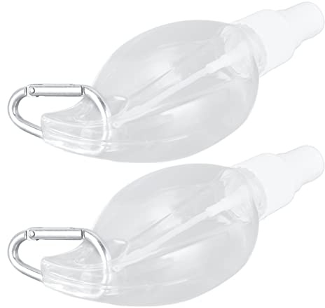 Picysa Reise-Flasche, Schlüsselanhänger, 2 Stück, tragbar, aus Kunststoff, transparent, wasserdicht, wiederaufladbar, leerer Pressbehälter für Handseife