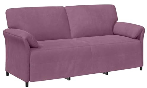 vidaXL 3-Sitzer-Sofa Lila 198 x 83 x 95 cm Samt, Wohnzimmer, modernes Sofa, samtiger Lounge-Sessel, Bequeme Couch, symmetrisches Design, kuscheliges Möbel
