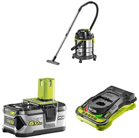 RYOBI R18WDV-0 Wet & Dry Vac + 5ah Battery & Charger
