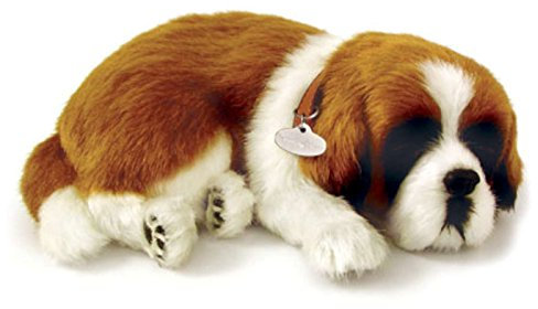 Perfect Petzzz 65419 – interaktives Stofftier, Motiv: Hund –Bernhardiner – Atemgeräusch – 25 cm