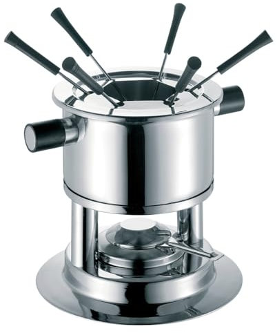 Schulte-Ufer 69072-16 Fondue Mambo 16 cm mit 6 Einlegegabeln, Edelstahltopf Induktion
