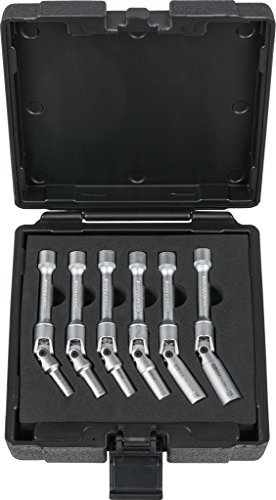 KS Tools 500.7320 - Douilles cardan 6 pans 3/8'' spécial bougies de préchauffage - Pour les endroits difficiles d'accès - En Chrome Vanadium - Finition satinée - 6 pièces