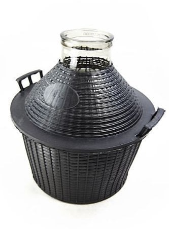 Bonbonne en verre 10 L , col large avec corbeille