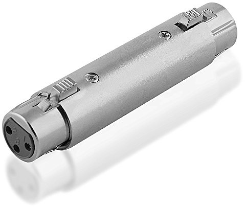 Audio Adapter Verbindungsstück, XLR Kupplung Buchse weiblich auf 3pol XLR Kupplung Buchse weiblich, Metallausführung