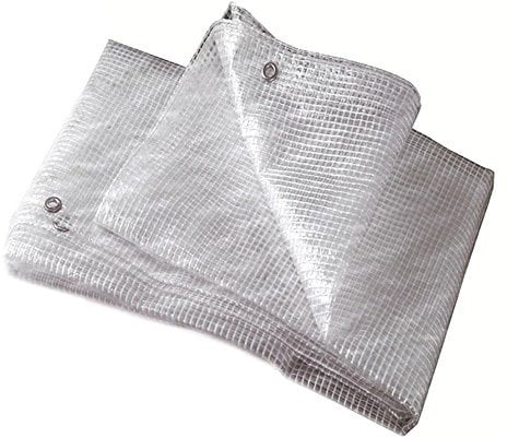 Telo Leno Trasparente con Rete (3x5 mt) Teloni Occhiellati Retinati Bianchi