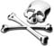 NaFetz Metall Totenkopf Knochen 3D Aufkleber Skull Auto Motorrad Roller PKW Sticker Emblem (Silber)
