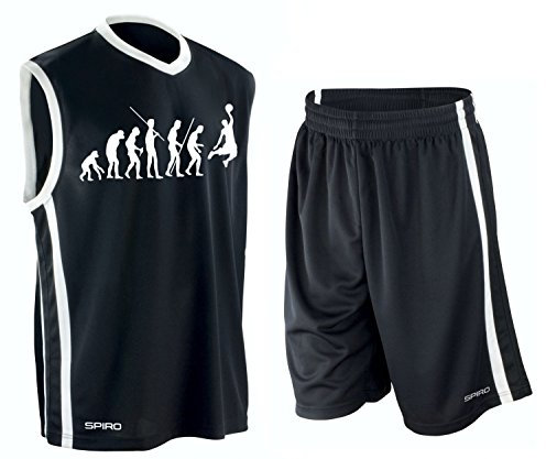 Coole-Fun-T-Shirts Basketball - Evolution ! Trikot Tank mit Hose Shirt schwarz Gr.M