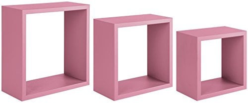 MODULARREDO Incubo Mensole da Parete, Legno, Rosa Blush, 15.5x35x35 cm, 3 unità