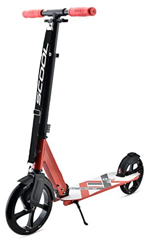 S'COOL Flax 8.5 - Kinderroller ab 4 Jahre in - in Rot | Klapp- und höhenverstellbar mit Hinterradbremse I Lenkerhöhe: 102 cm