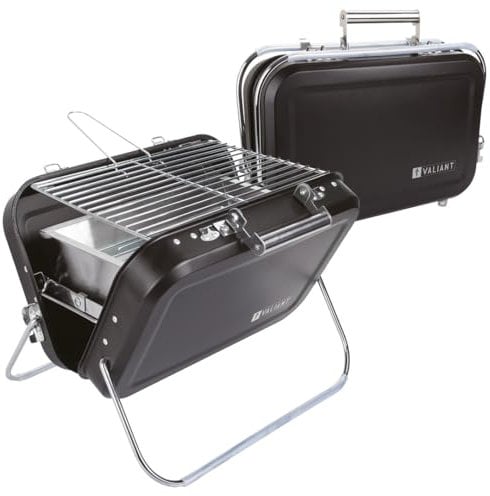 Valiant Barbecue portable pliable pour pique-nique et camping Noir