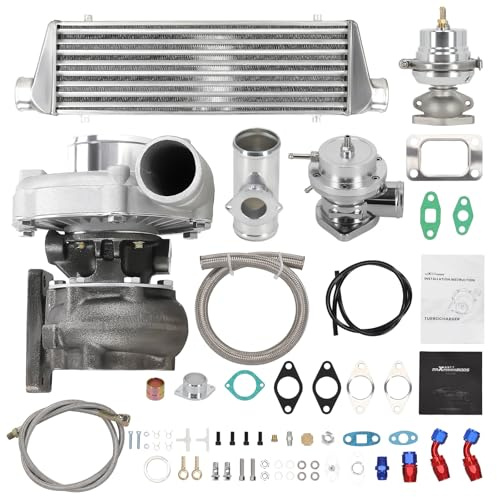 maXpeedingrods T3T4 T04E T3 T4 A/R .63 Turbolader kit+Druckdose +Ladeluftkühler