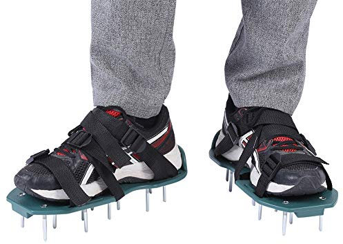 Rasenlüfter Schuhe Lawn Aerator Heavy Duty Spiked Sandalen Boden Lockern Garten Rasen Yard(3 Straps)