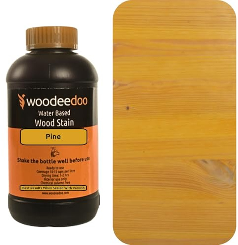 WooDeeDoo Water Based Wood Stain | Wood Dye | Ready to Use | Environmentally Friendly | Solvent Free | Odour Free | 1 L | Pine
