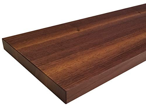 Holz-Projekt-Summer Treppenstufe NUSSBAUM Massivholz Stärke: 19mm / Renovierungsstufe Trittstufe Fensterbank Maßanfertigung (40 x 110cm, Oberfläche unbehandelt)
