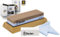 BACHER Premium Sharpening Stone. 2 Side Grit 400/1000 Whetstone - Knife Sharpener Waterstone with Non-Slip Bamboo Base, Flattening Stone and Detailed eBook Guide