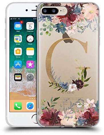 Head Case Designs Offizielle Nature Magick Buchstabe G Monogramm Blumen Gold 1 Gel Handyhülle Hülle [Militärischer Schutzgrad] Kompatibel mit Apple iPhone 7 Plus/iPhone 8 Plus