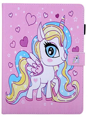 AIFILLE 10 inch Tablet Case Cover Leather PU Back Shockproof Protective Bumper Animal Unicorn Girl Pattern Flip Wallet Kickstand Card Slots Function Tablets Sleeves for Universal 10 inch 9.5 - 10.5