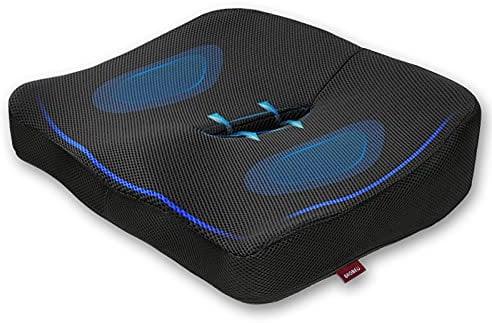BEOBEU Sitzkissen Memory-Schaum belüftet ergonomische Design Kissen Coccyx lindert Rücken Hüftschwanz Schwanzknochen Ischias Schmerzen für Bürostuhl Autositz Rollstuhl
