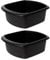 VR7 Plastic Washing Up Bowl Rectangular Black Washing Bowl for Sink Kitchen Basin Mixing Dish