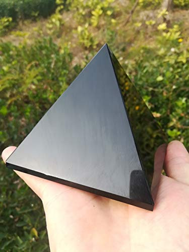 BIMUS 4-10cm Noir Obsidienne Healing Pyramide Naturel Minère Naturel Tritangled Point Crystal Point Grossiste (Taille : 6cm)