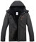 Acme Projects - Wasserdichte, atmungsaktive Ski-Schneejacke für Herren, mit Fleece gefütterter, warmer Wintermantel mit abnehmbarer Kapuze, 6000 mm/3000 g (Schwarz, L)