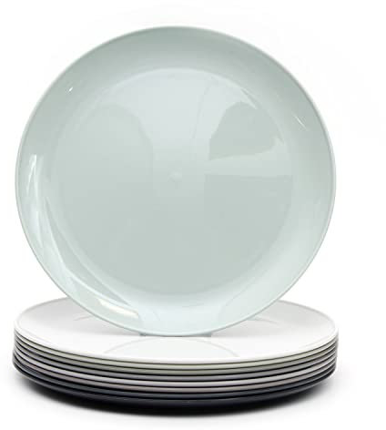 Youngever 20CM Große Kunststoffteller, Kleine Teller, Salatteller, Dessertteller, 9er Set (Urban)