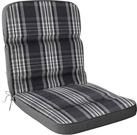 KETTtex EXKLUSIV Auflage Niederlehner Anthrazit/Beige I Gartenstuhl Polster 100x50x7cm I KTH3 Sitzauflage weich & robust I atmungsaktive Stuhlauflage I UV-beständiges Sitzkissen I Dessin 2428