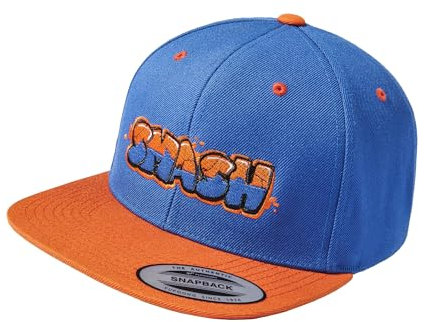 (A) Cap Flexfit Snapback : Smash - Kappe Herren & Damen Jugendliche (Royal Blue/Orange - One Size)