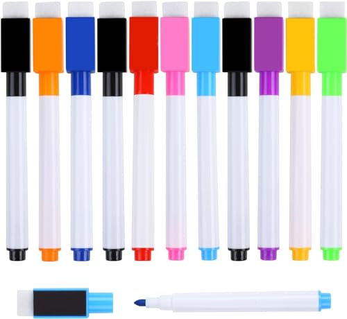 DERAYEE Filzstift, radierbar, 11 Stück Stifte Set, für Zuhause, Schule und Büro Zubehör