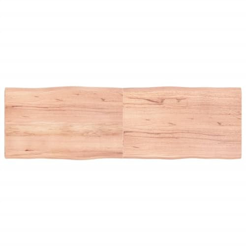 vidaXL Tischplatte, Holzplatte für Tisch Esstisch Couchtisch, Massivholzplatte Handgefertigt mit Baumkante, Ersatztischplatte Scharnierdesign, Hellbraun 160x50x(2-4) cm Massivholz Behandelt