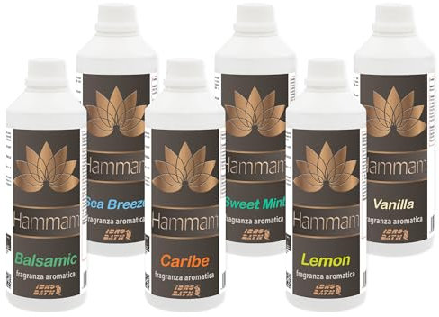 Idro Bath - Kit surtido de fragancias aromáticas y concentradas para baño turco y hammam – 6 unidades de 500 ml cada una