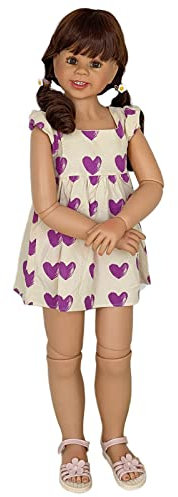 Riesig Reborn Baby Puppe Kleinkind Stehend Kugelgelenkte Puppe Ganzkörper Hartvinyl Mädchen Lange Haare Prinzessin Puppe Realistisch Anatomisch Korrekt Modell Sammlerstück Kinder Playmate(120cm,D)