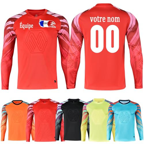 Maillot de Football Personnalisé Maillot Gardien de But Enfants Adultes Personnalisé avec Votre Nom Numéro de Logo D'équipe