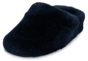 VITAFORM Echte Lammfell Hausschuhe Damen - Warme Hausschuhe Damen - Gefütterte Hausschuhe Damen Winter - Weiches Lammfell Innen und Außen blau 36