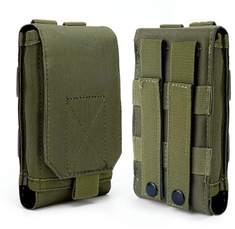 Caybats Custodia da Cintura per Cellulare, Porta Cellulare da Uomo, Borsa da Viaggio Militare Impermeabile in Nylon 1000D, Compatibile con iPhone,Samsung,per Escursionismo e Sport Esterni (Army Green)