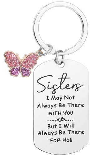 JIEYAO Schwestern Geschenke von Schwester Schlüsselanhänger, niedlich Schwester Geburtstag Geschenke, Erwachsene einzigartige Seele Schwester Geschenke beste Schwester überhaupt Geschenk lustige