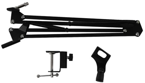 Supporto per Microfono con Braccio a Braccio Supporto per Microfono da Tavolo in Plastica di Ferro Supporto per Microfono da Tavolo Regolabile con Morsetto da Tavolo per