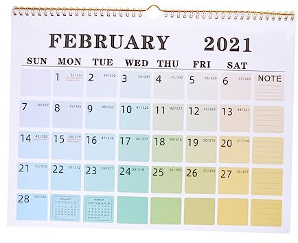 VILLFUL Modischer Wandkalender 2021 Englischer Wandplaner Mit Notizflächen Für Büro Und Zuhause