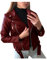 Sunnyuk Giubbotto Moto Donna Chiodo Pelle Eleganti Taglie Forti Giacca Pelle Impermeabile con Zip Giubbotto Moto Corti Leggero Giubbino Curvy Marrone Giacca Moto Oversize Antivento