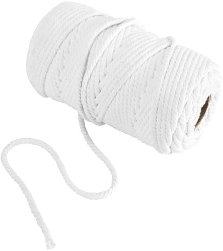 FUNSUEI 6mm x 150m Baumwolle Makramee Garn, Makramee Kordel Baumwollschnur Baumwollkordel Baumwollseil für DIY Basteln