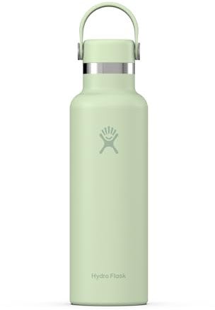 Hydro Flask - Standard Mouth Water Bottle 621 ml (21 oz) - Vacuum Insulated Stainless Steel Water Bottle with Leak Proof Flex Cap and Powder Coat - Aloe