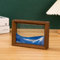 AzureLeap Peinture de Sable 3D Rotative - Art de Sable Sous-Marin Peinture de Sable Fluide Cadeau en Sable Décoration Sablier en Bois Pour Bureau Salon et Jouets pour Adultes et Enfants [Bleu-7]