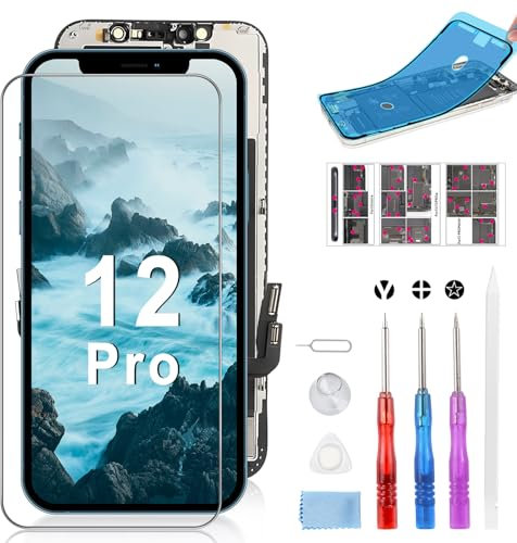 Beefix Display für iPhone 12 / iPhone 12 Pro LCD Bildschirm Ersatz 6.1 FHD 3D Touchscreen Display 12 Digitizer Bildschirm mit Reparaturkits