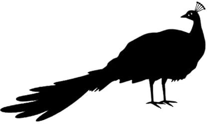 JIFENLI Autoaufkleber 18CM * 10,4CM Schöne Pfau Vogel Kunst Aufkleber Vinyl Hochwertige Auto Aufkleber Schwarz/Silber