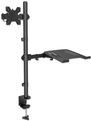 Table holder with laptop stand and monitor arm for 1 screen - 13 to 32 inches