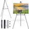 STANDNEE Chevalet de bienvenue pour affiche, support de photo, trépied noir avec tiges de support, support de bienvenue pour mariage, affiche